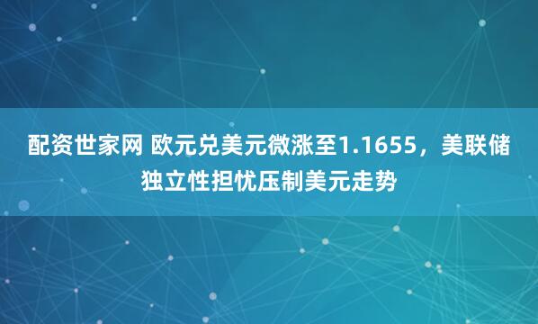 配资世家网 欧元兑美元微涨至1.1655，美联储独立性担忧压制美元走势